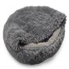 Odolplusz Round Cozy Dog and Cat Bed, Gray view 3