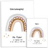 OLGS Personalized Baby Health Booklet & Vaccination Record Cover Set, Rainbow Raindrops view 1