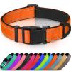 Joytale Dog Collar, Padded Neoprene Nylon Adjustable Collar for Medium Dogs, Soft and Reflective, M, Orange view 1