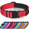 Joytale Dog Collar, Padded Neoprene Nylon Adjustable Collar for Medium Dogs, Soft and Reflective, M, Red view 1