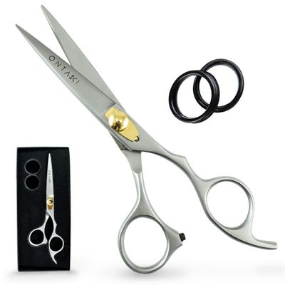 Ontaki 6.5-Inch Hair Cutting Scissors, Japanese Steel Barber Shears, Silver