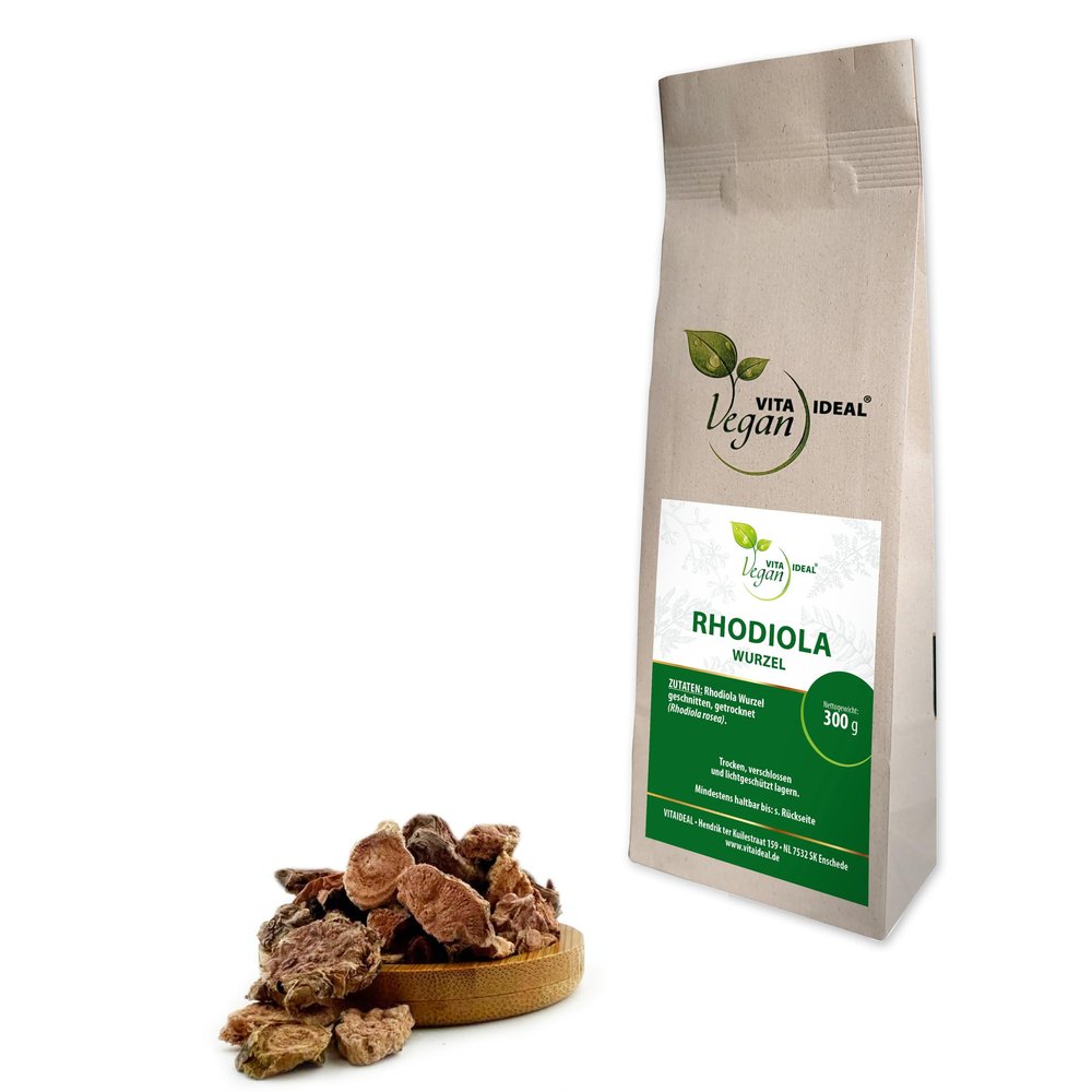 VITAIDEAL Vegan Rose Root (Rhodiola rosea) 300 g, Cut & Dried