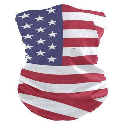 hengpai Women's Neck Gaiter, Face Mask, Balaclava, Bandana, USA Flag, One Size, Multicolor