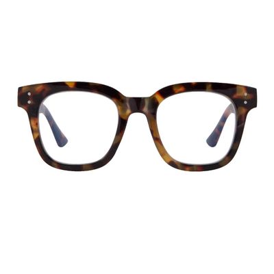 Madison Avenue Blue Light Blocking Glasses for Women, Oversized Computer Gaming Glasses, Metal Hinges, Non-Prescription (Tortoiseshell)