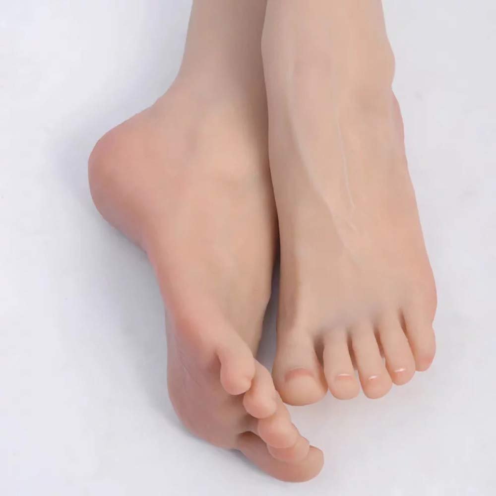 AFYH Silicone Foot Model, Size 36, Realistic Female Feet for Shoe and Sock Display