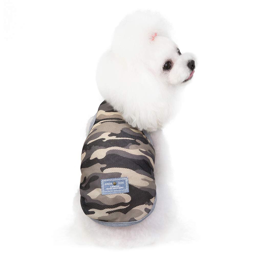 Pet Clothing, Dog T-Shirt, Camouflage Mesh Vest