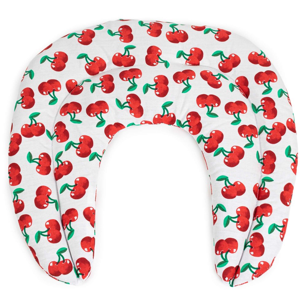 Flaxseed Neck Pillow with Chambers - Cherry-White