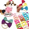 Cuhair Bow Design for Kittens and Puppies, Ponytail Holders for Pets, 20 Pieces view 4