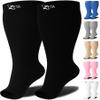 Zeta Wear Open-Toe Compression Socks for Thick Calves, Black, 3XL, 15–19 mmHg view 1