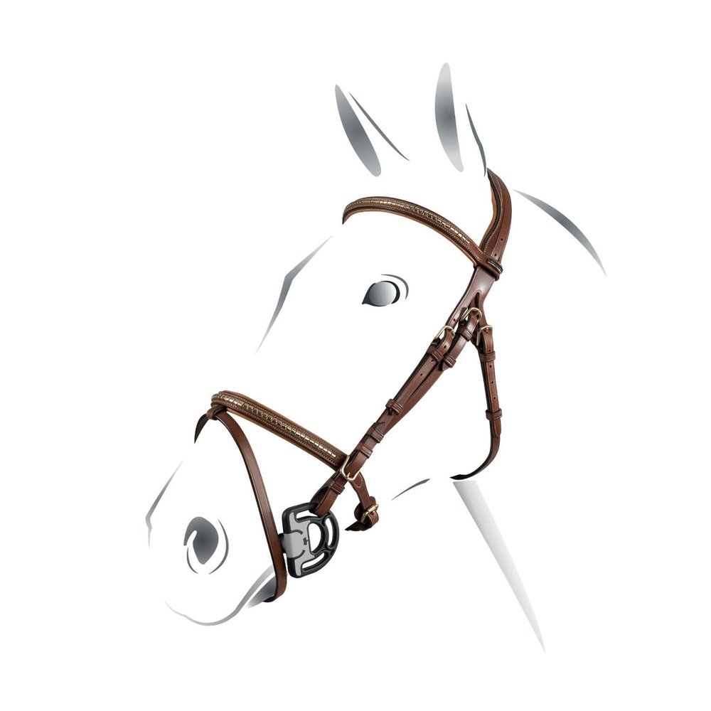 English Leather Clincher Bridle with Clincher Browband, Cob