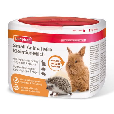 BEAPHAR Small Animal Milk for Rabbits, Hedgehogs & Rodents – Lactose-Reduced Milk Replacer, 200 g