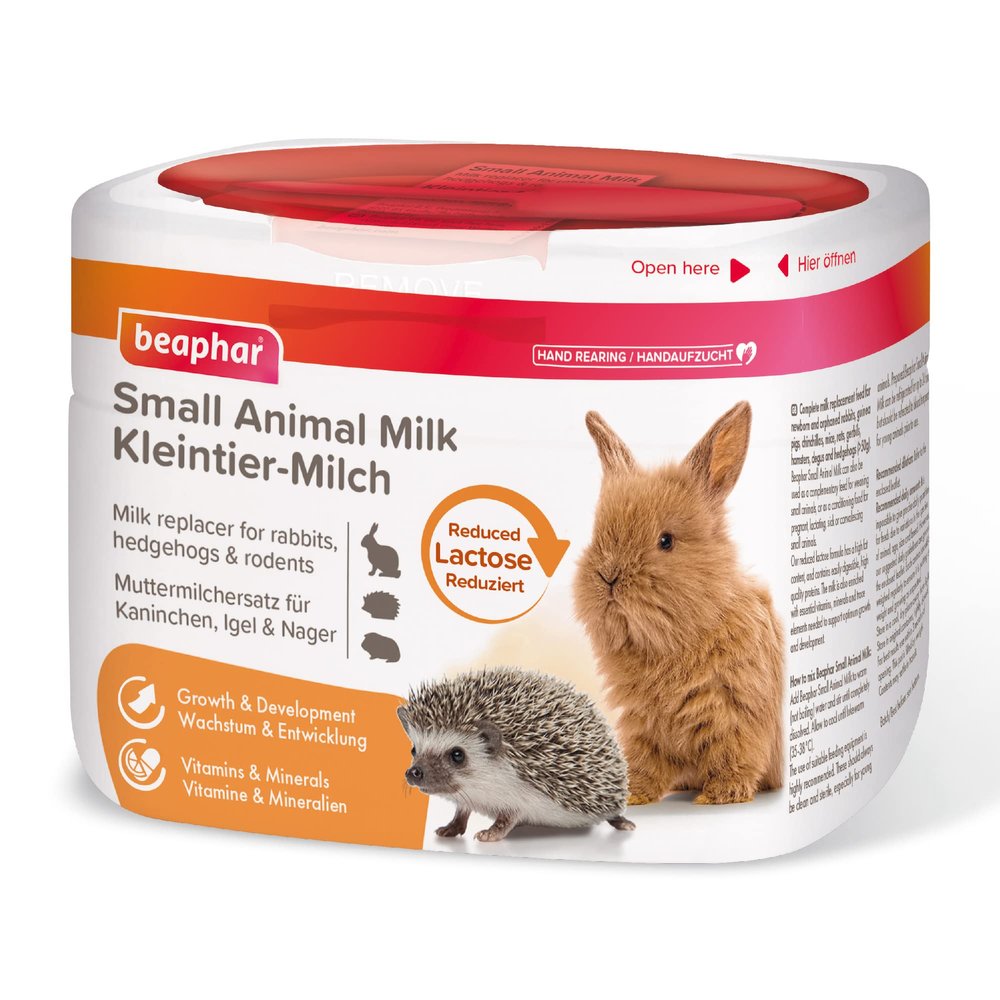 BEAPHAR Small Animal Milk for Rabbits, Hedgehogs & Rodents – Lactose-Reduced Milk Replacer, 200 g