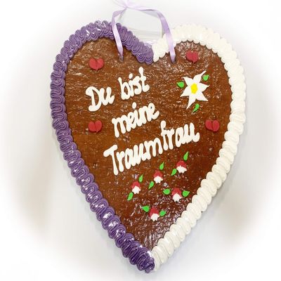 Giant Gingerbread Heart “You Are My Dream Woman,” Approx. 2,000 g, 60 cm