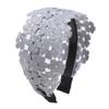 KABELIFE Elegant Women's Wide Floral Lace Headband with Non-Slip Teeth, Gray view 1