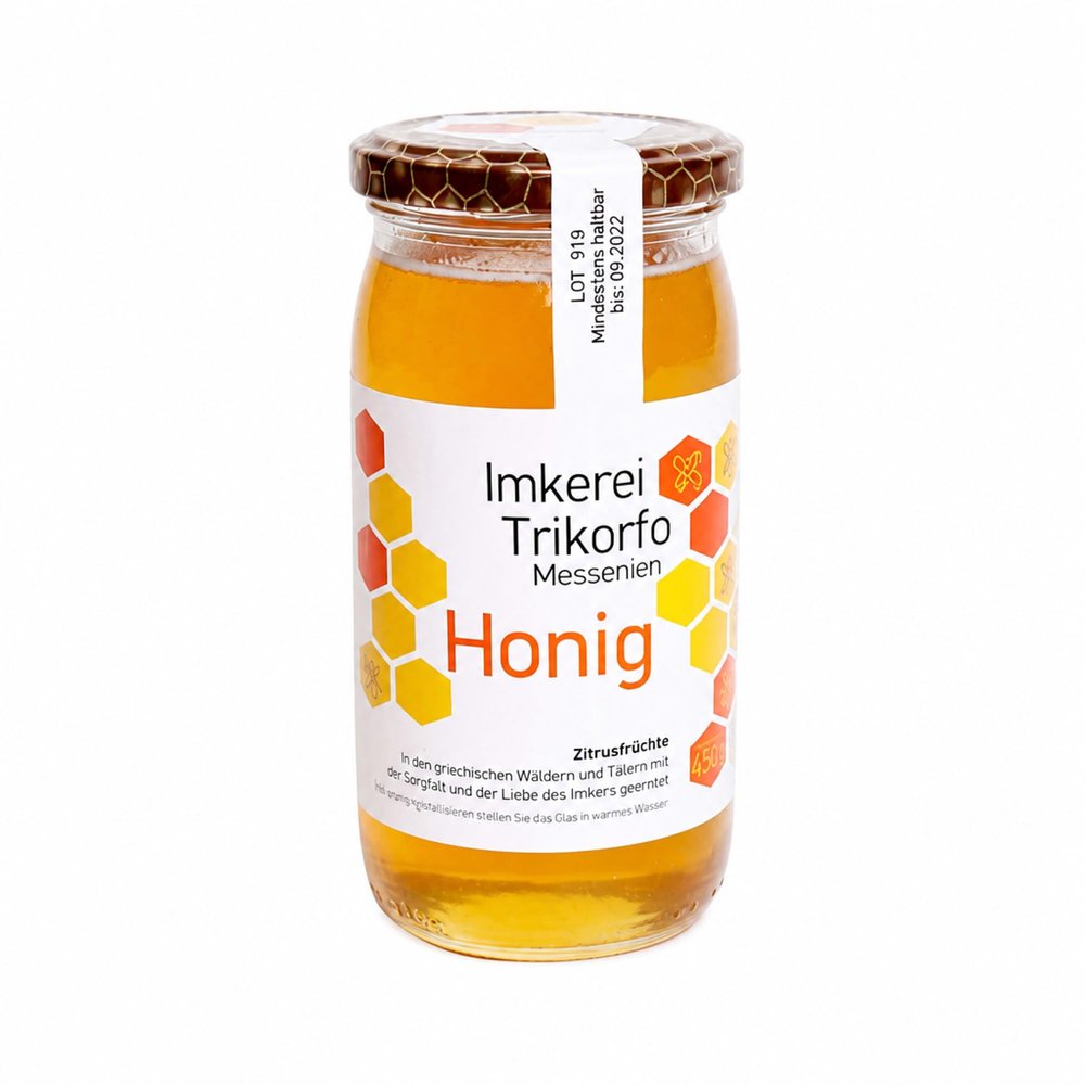 ARISTOS Citrus Blossom Honey, 450 g – Greek Honey from Messenia