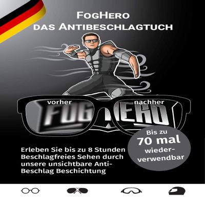 FogHero Anti-Fog Cloth for Glasses and Visors