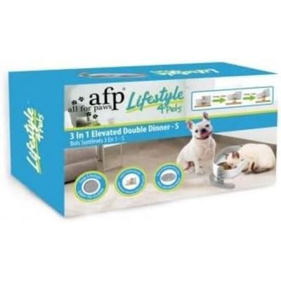 ALL FOR PAWS Lifestyle 3-in-1 Elevated Dog Bowl, Small, 8.3007 kg