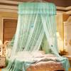 Kaiyei Universal Mosquito Net Canopy for Double, Single and Kids' Beds, Round Princess Canopy with Adhesive Hook, Green, 200 x 220 cm view 2