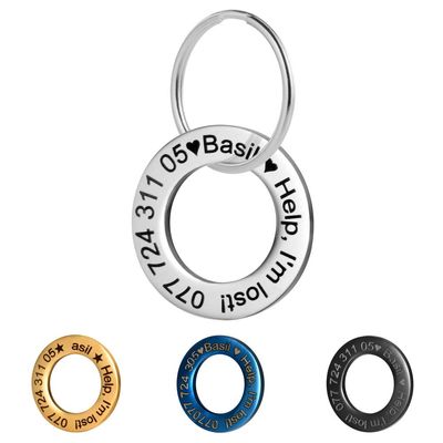 LYL Stainless Steel Dog Tag with Deep Engraving (Silver, S)
