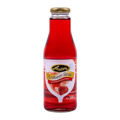 Lausitzer Strawberry Syrup, 6 x 500 ml Glass Bottles