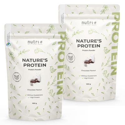 Nutri+ Natural Chocolate Pea Protein Powder Without Sweeteners or Sugar, 1 kg