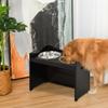 PawHut Height-Adjustable Elevated Dog Bowl for All Dog Sizes, Coffee view 2