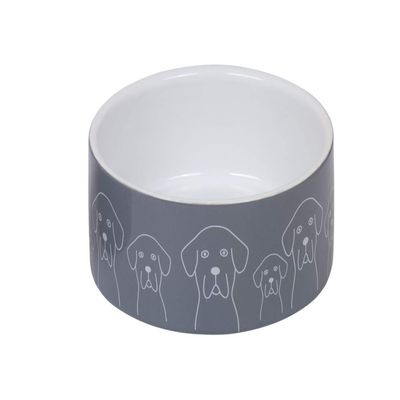 Nobby Dogs Ceramic Bowl, White, 15 x 6 cm, 0.55 L, 1 pc.