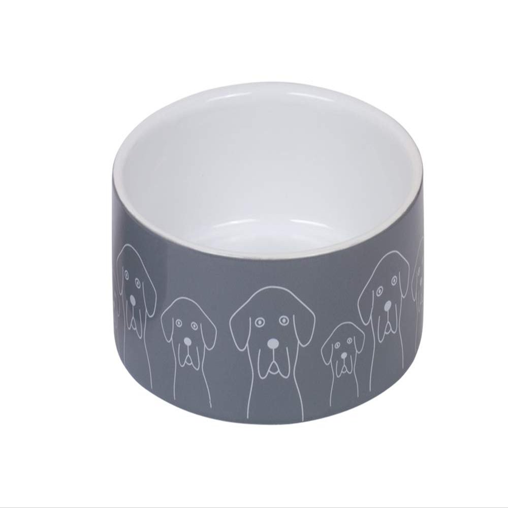 Nobby Dogs Ceramic Bowl, White, 15 x 6 cm, 0.55 L, 1 pc.