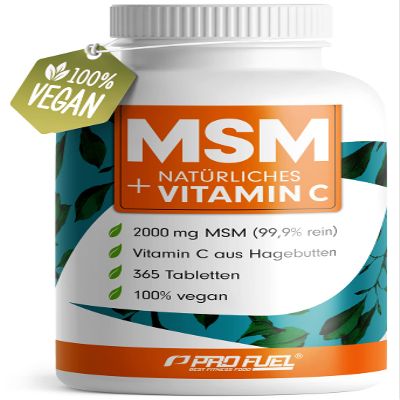 MSM 2,000 mg per Day with Natural Vitamin C – 365 Tablets