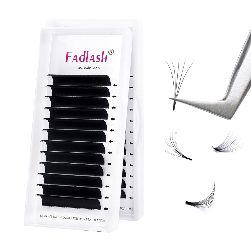 Self-Fanning Volume Lashes, Easy Fan Lashes for Eyelash Extensions, 12 Rows, 0.05 mm DD Curl, 14 mm