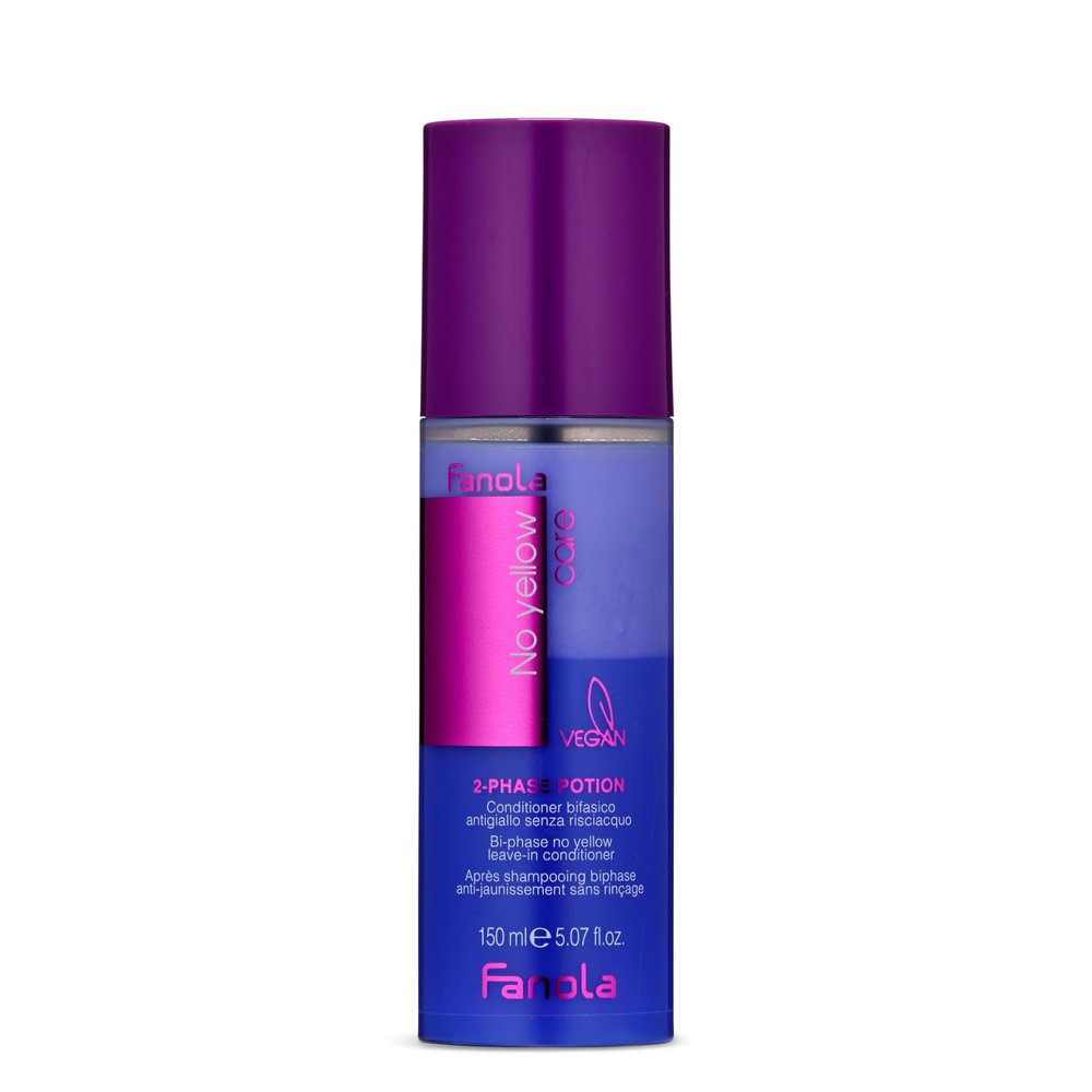 Fanola No Yellow Care 2-Phase Potion Bi-Phase Leave-In Conditioner, 150 ml
