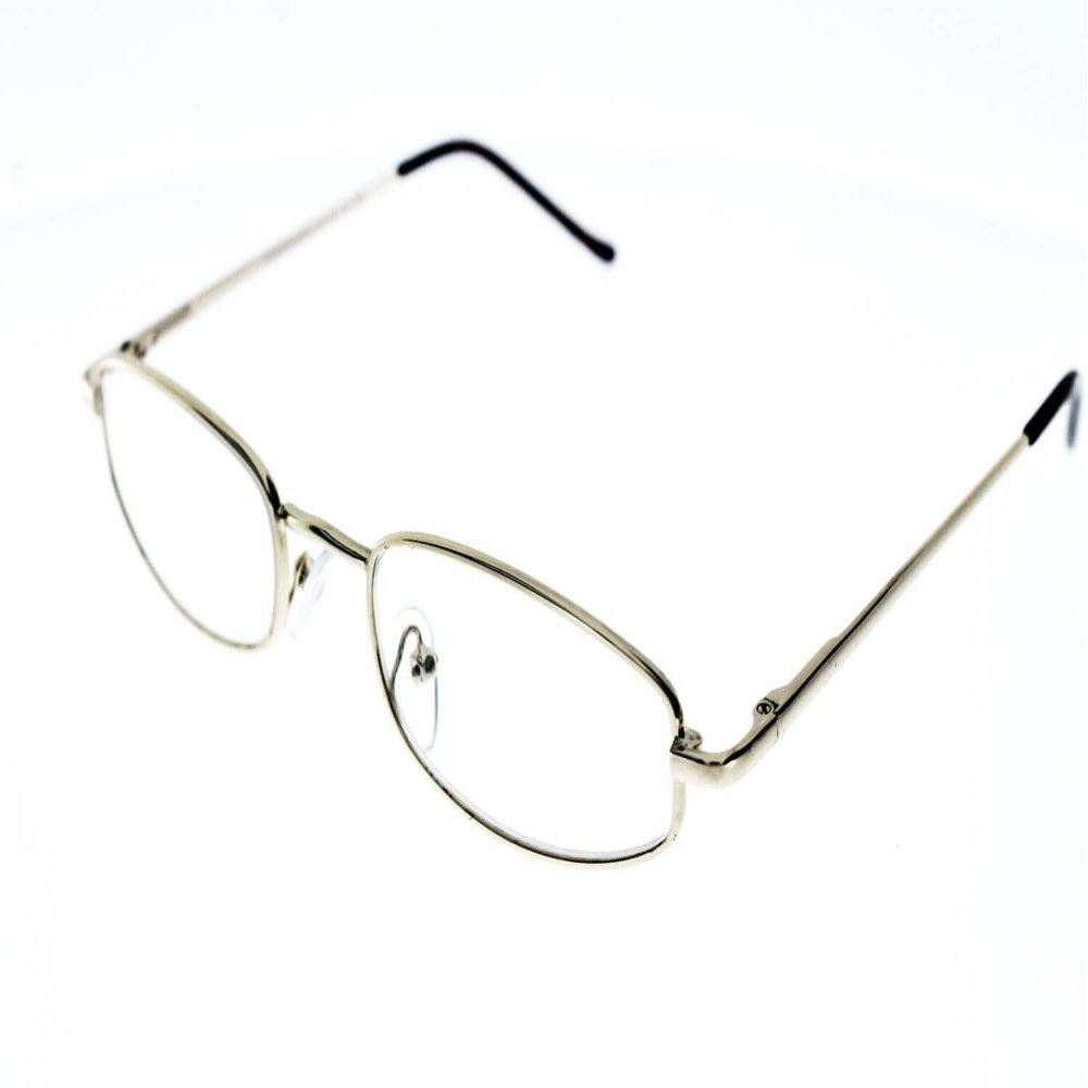 BENTE Classic Metal Reading Glasses with Spring Hinges, Gold, +1.00 D