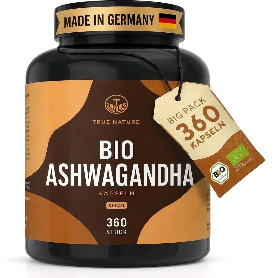 TRUE NATURE Organic Ashwagandha - 360 Capsules - Organic Ashwagandha with 2,600 mg