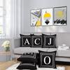ASPMIZ Pillow Cover with English Alphabet and Initials Design, Black Letters, Decorative Cover for Bed, Bedroom, Couch, Sofa, Black, 45.7 x 45.7 cm view 3