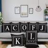 ASPMIZ Pillow Cover with English Alphabet and Initials Design, Black Letters, Decorative Cover for Bed, Bedroom, Couch, Sofa, Black, 45.7 x 45.7 cm view 4