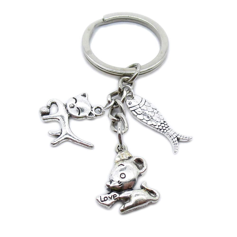 Keychain Jewelry Closure - Rat Mouse Cat Kitten Fish