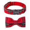 Unique Style Paws Dog Collar with Removable Bow, Adjustable, XXS-XL view 1