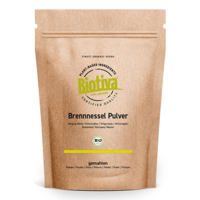 Organic Nettle Leaf Powder 500 g – 100% Ground Nettle Leaves – Packed and Inspected in Germany – Biotiva
