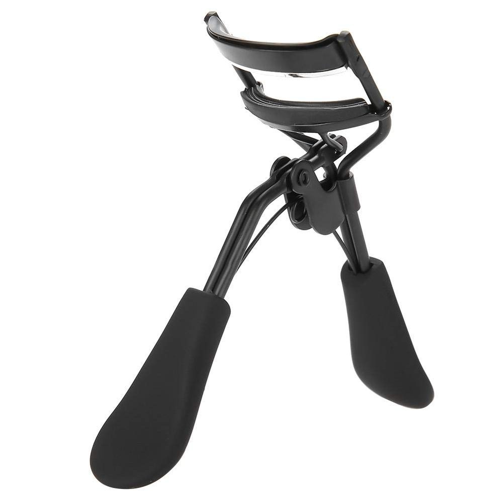 Eyelash Curler with Non-Slip Silicone Ring and Pad, Black