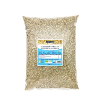 Oltresole Organic Fennel Seeds, 3 kg, Whole Seeds, Bulk Size