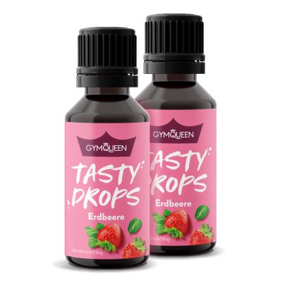 GymQueen Tasty Drops, Strawberry, 2 x 30 ml, Calorie-Free Flavor Drops
