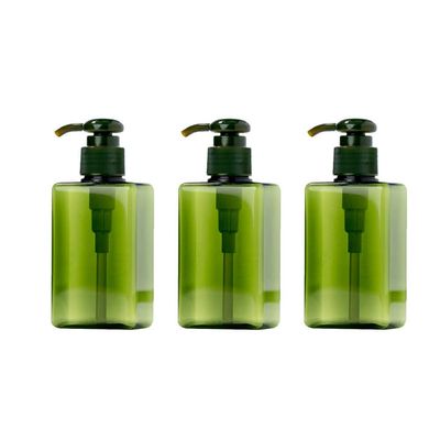 Cabilock 3-Pc Plastic Lotion, Shampoo, and Shower Gel Pump Bottles, Green