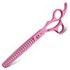 XUANFENG Black 7-Inch Professional Hairdressing Scissors, Japan 440C Thinning Shears Set, 30% Thinning, Pink view 1