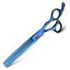 XUANFENG Black 7-Inch Professional Hairdressing Scissor Set, Japanese 440C Cutting and Thinning Shears, 20% Thinning, Blue view 3