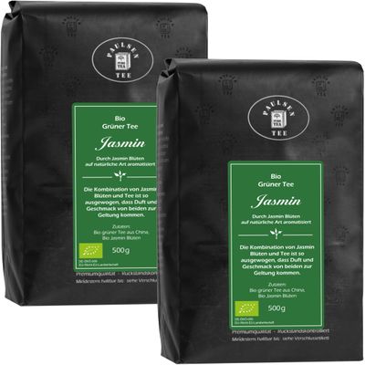 Organic Jasmine Green Tea, 2 x 500 g, Paulsen, Residue-Tested & Certified