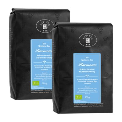 Organic Harmony 2 x 500 g, Paulsen Tea Wellness Herbal, Spice & Fruit Tea Blend