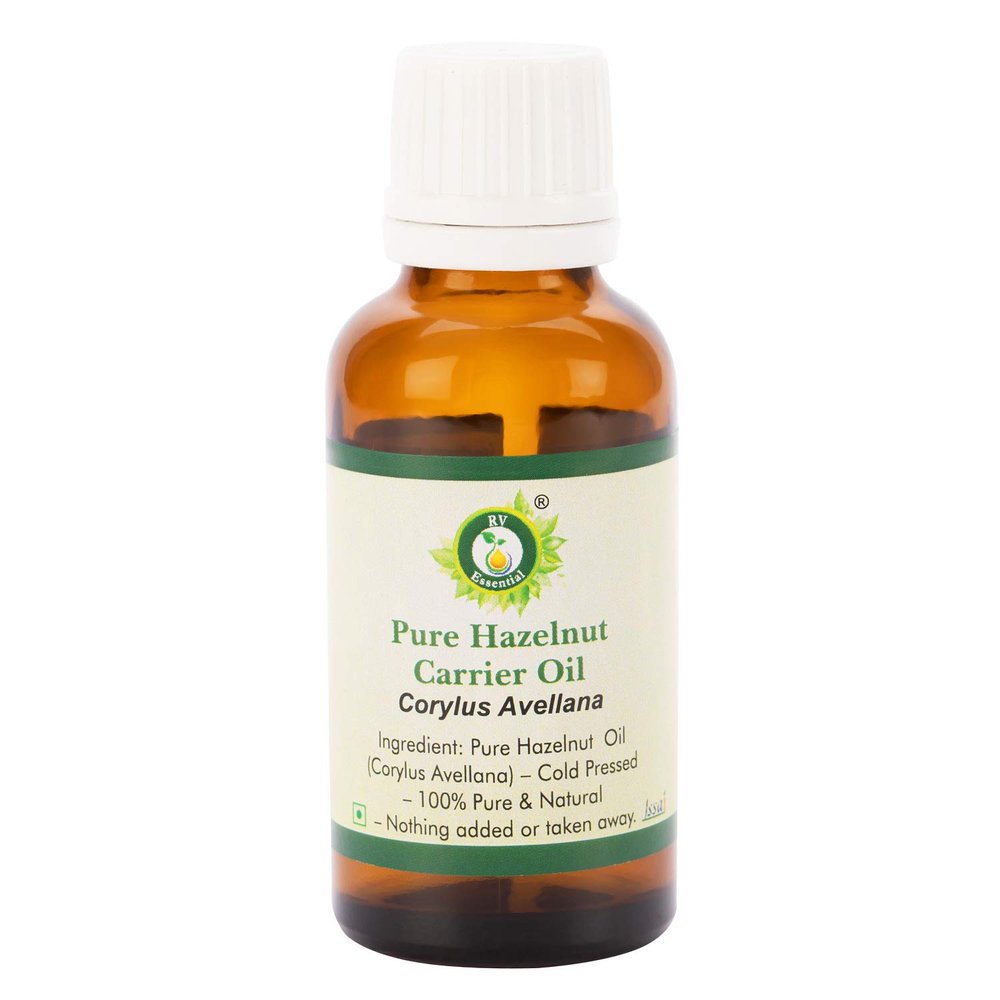 Hazelnut Oil | Corylus avellana | For Skin, Body, Hair & Face | Unrefined | 100% Pure and Natural | Cold-Pressed | 10 mL (0.338 oz) | R V Essential