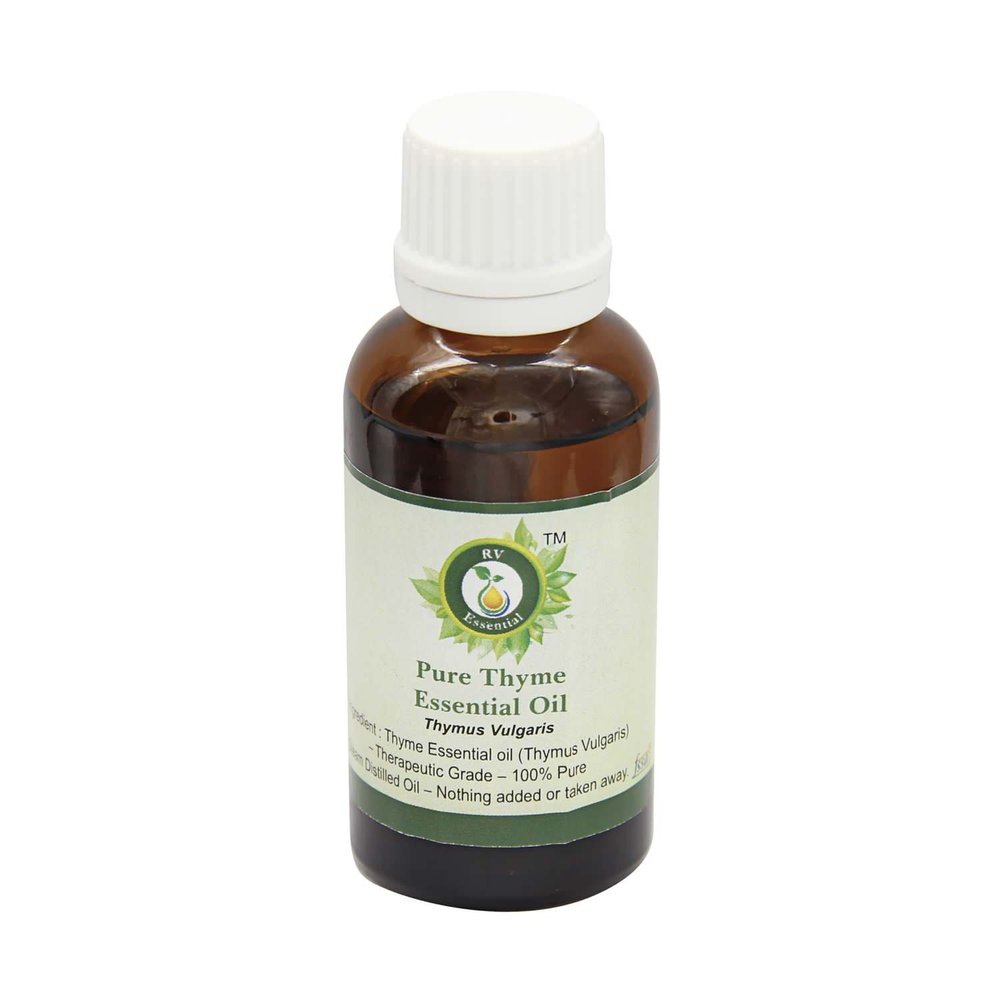 Thyme Essential Oil | Thymus vulgaris | For Hair Growth | Hair Oil | For Skin | For Body | 100% Pure and Natural | Steam Distilled | 30 ml | 1.01 Ounces | By R V Essential