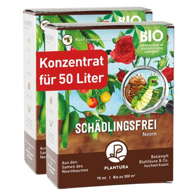 Plantura Bio Neem Pest Control, effective against aphids, thrips & more on vegetables, herbs and ornamental plants, 150 ml concentrate for up to 50 L (600 m²)