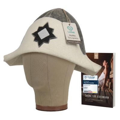 LoWell Sauna Hat for Women & Men, Wool Felt, Napoleon Design